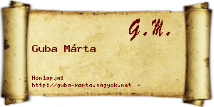 Guba Márta névjegykártya